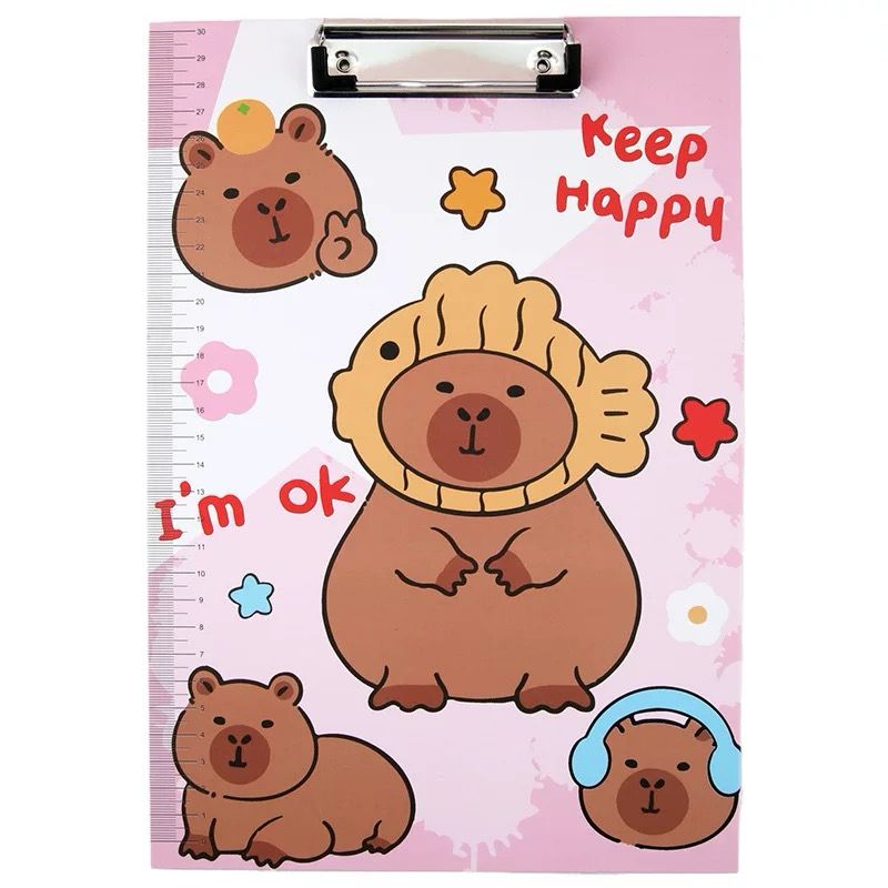Carpeta Porta Block con Clips A4 Capybara