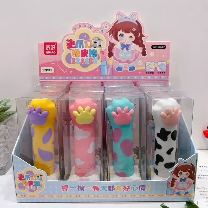 Goma Borrador Pata de gato forma labial x caja 12u