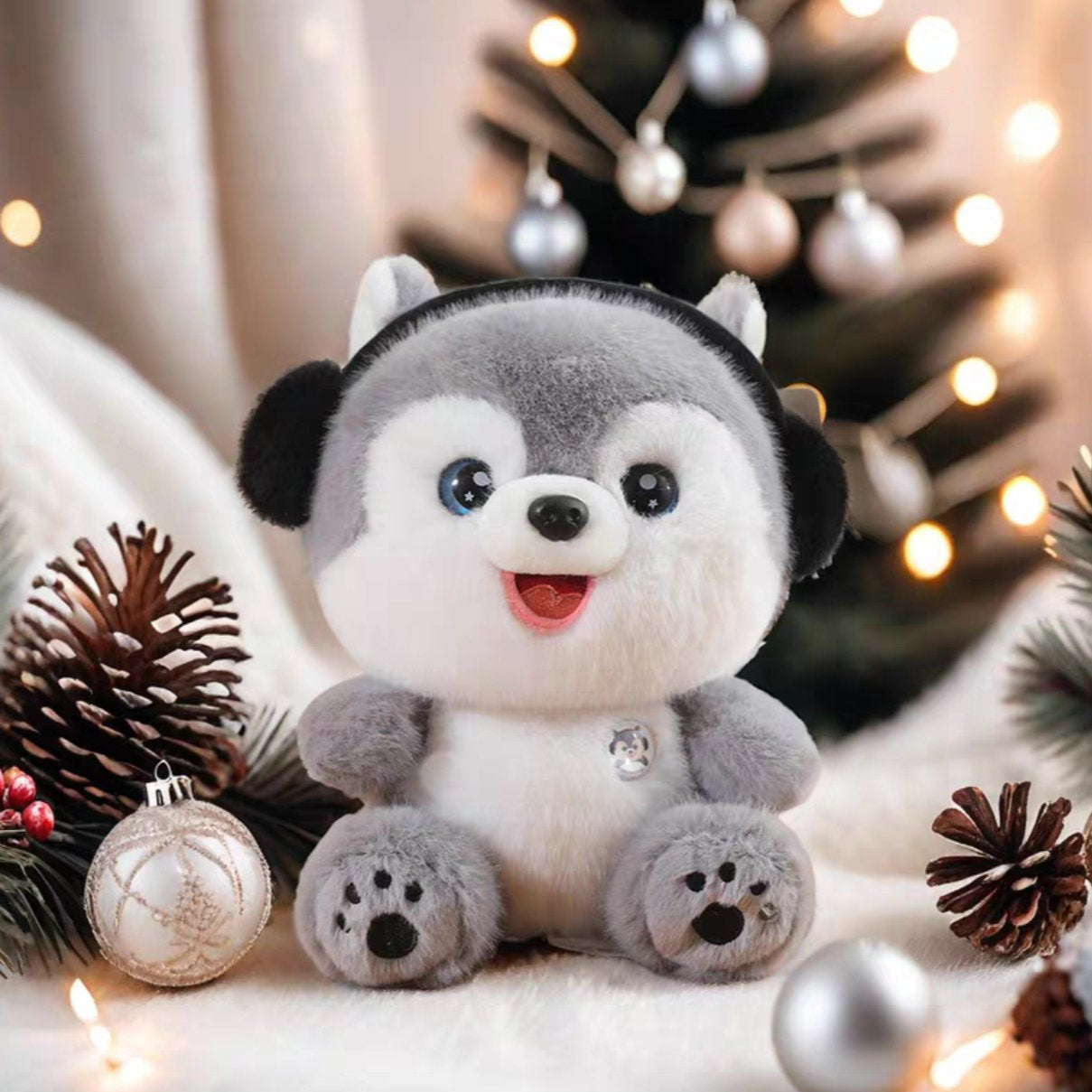 Peluche Perro con auricular 20cm