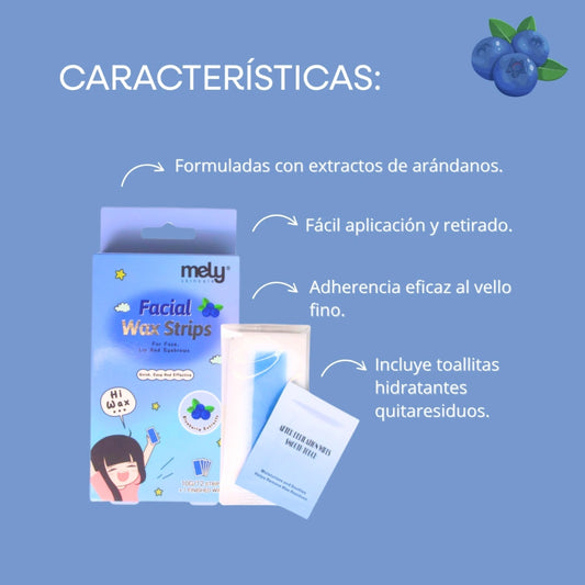 Tiras Depiladoras Faciales x12pcs Mely Arandanos