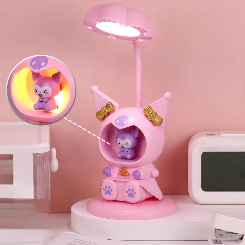 Lámpara Nocturna Con Sacapuntas Kuromi 3 En 1