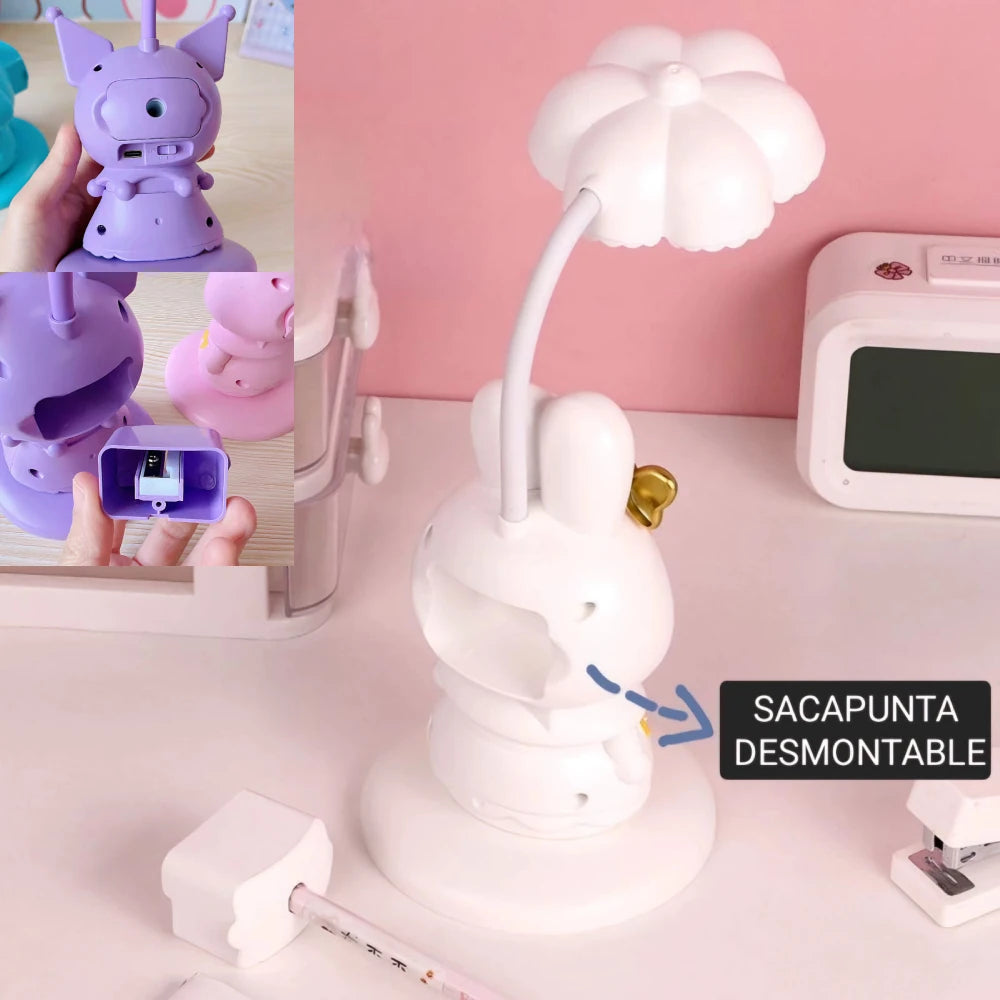 Lámpara Nocturna Con Sacapuntas Kuromi 3 En 1