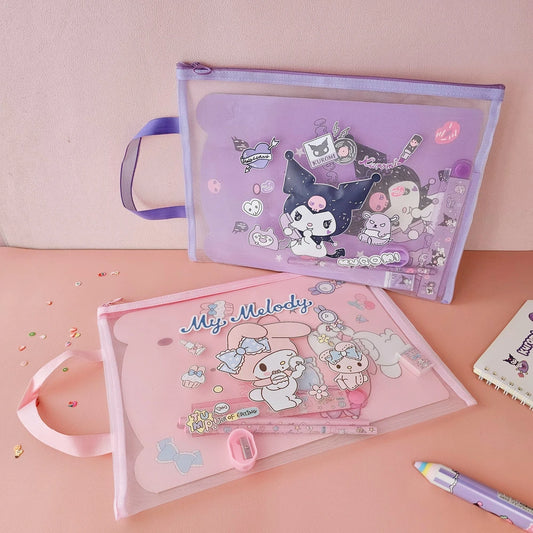 Set A4 de Cartuchera + Utiles Sanrio melody