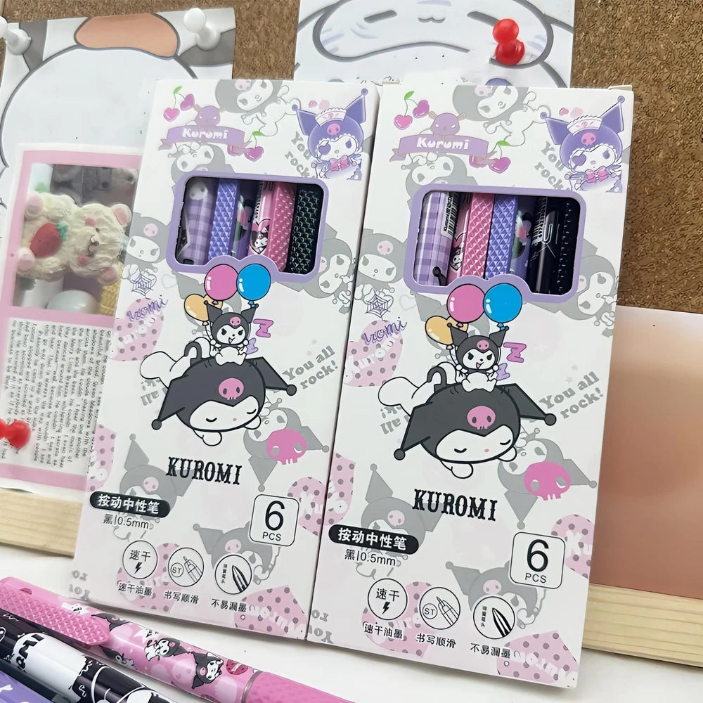 Set x 6U. Boligrafo Retráctil Kuromi