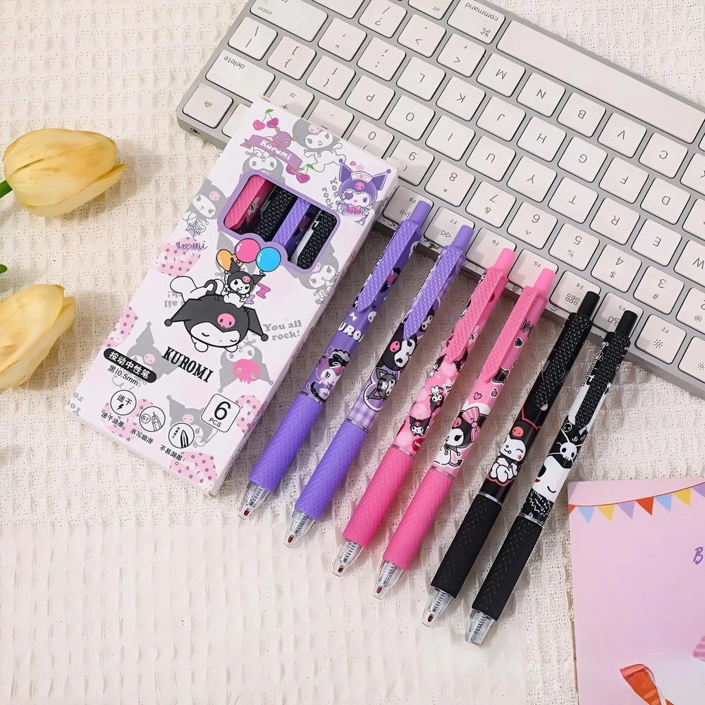 Set x 6U. Boligrafo Retráctil Kuromi