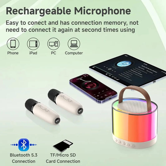 Parlante + 2 Micrófonos Recargable