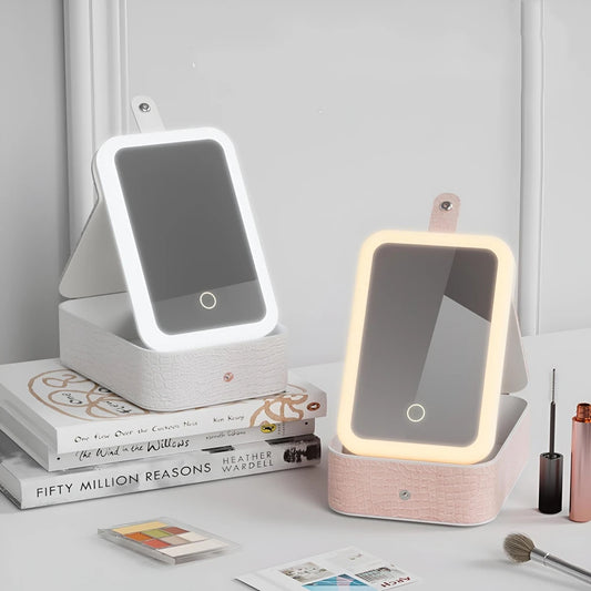 Portacosmetico Organizador con Espejo LED