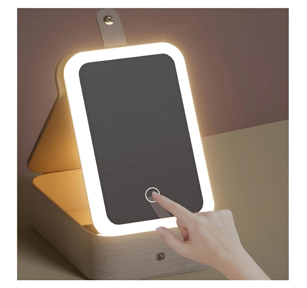 Portacosmetico Organizador con Espejo LED
