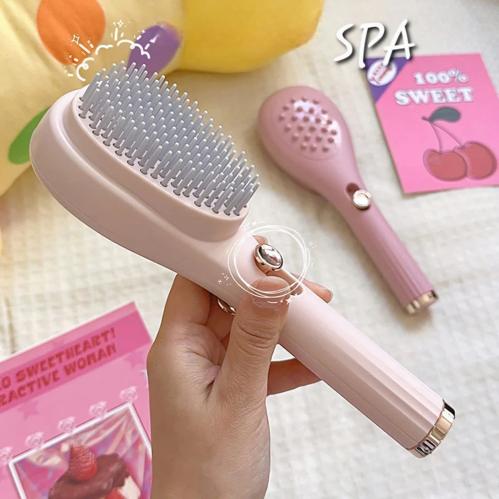 Cepillo Retractil + Masajeador para Cabello