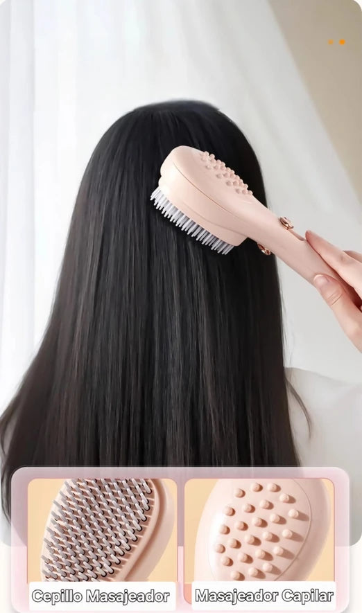 Cepillo Retractil + Masajeador para Cabello