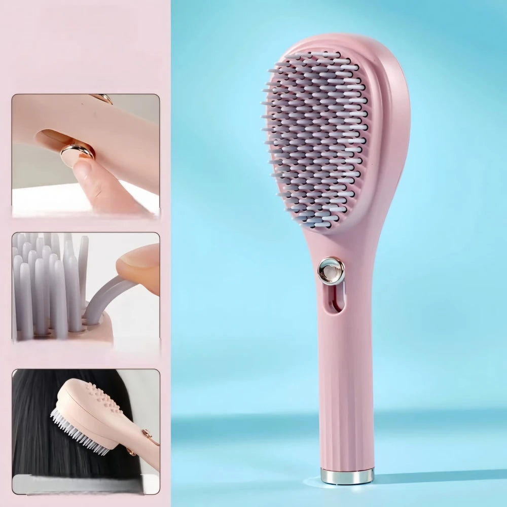 Cepillo Retractil + Masajeador para Cabello