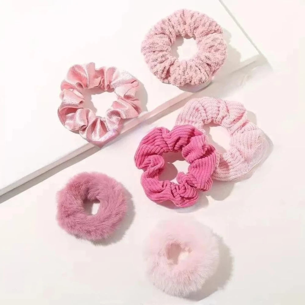 Pack x 6u Scrunchies Rosa