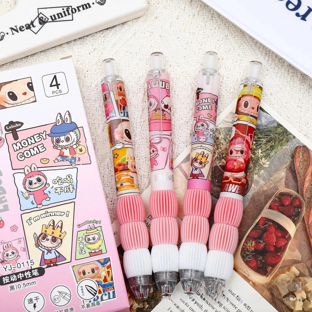 Set x 4u Boligrafo Retráctil Labubu