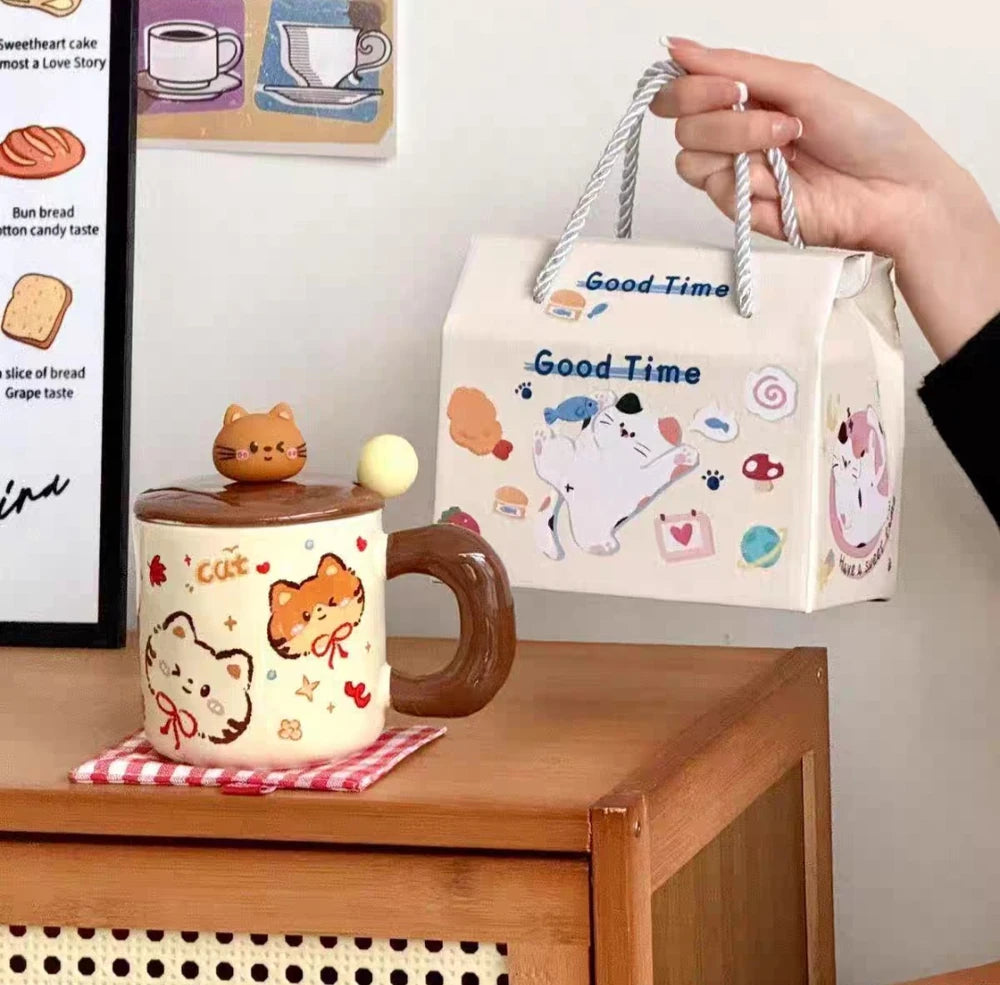 TAZA CERAMICA GATO Y PANERA