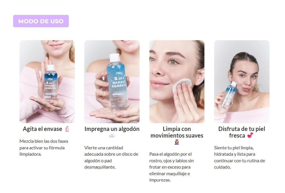 DESMAQUILLANTE 2EN1 CON UVA Y ROMERO 200ML MELY