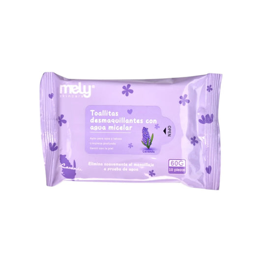 TOALLITAS DESMAQUILLANTES CON AGUA MICELAR LAVANDA