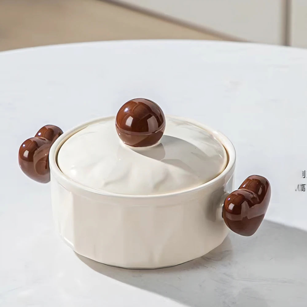 BOWL CON MANEJAS DE CORAZON Y TAPA DE VIDRIO