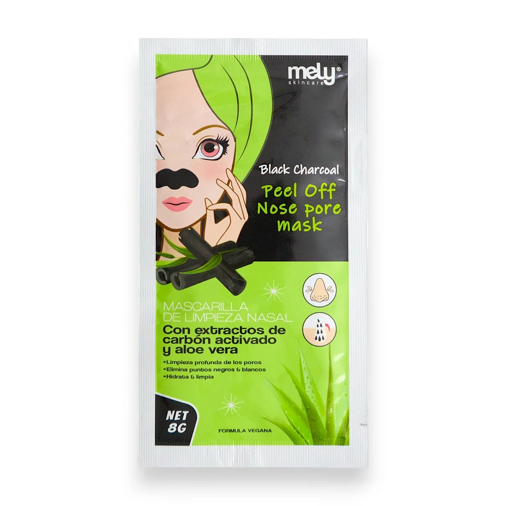 BLACK CHARCOAL PEEL OFF NOSE PORE MASK 8GR MELY