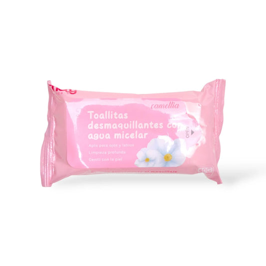 MINI TOALLITAS DESMAQUILLANTE CON AGUA MICELAR CAMELLIA MELY