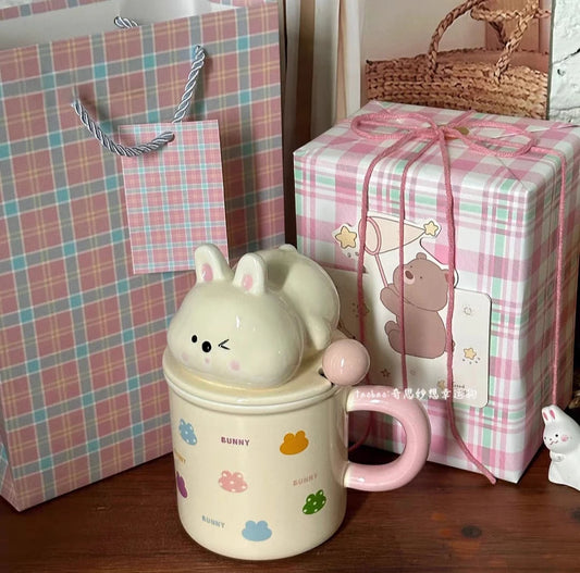 TAZA CERAMICA CON CONEJO