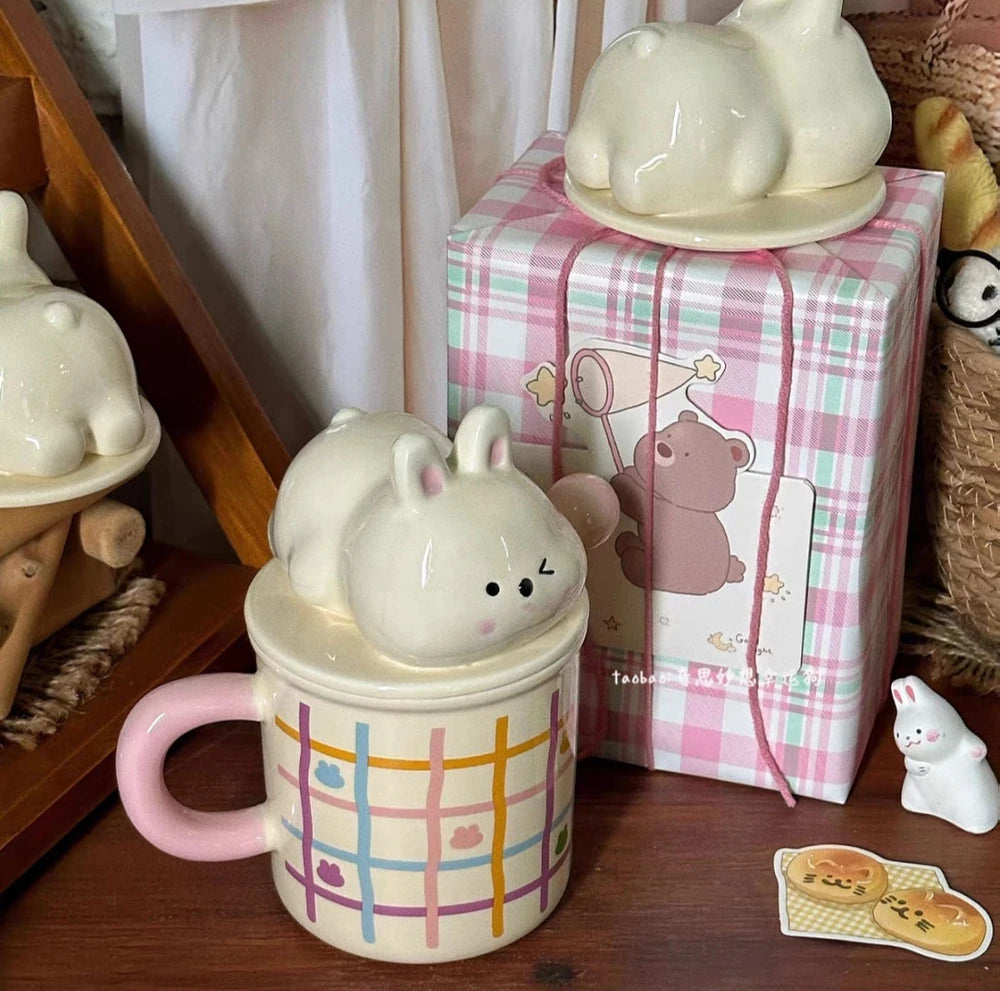 TAZA CERAMICA CON CONEJO