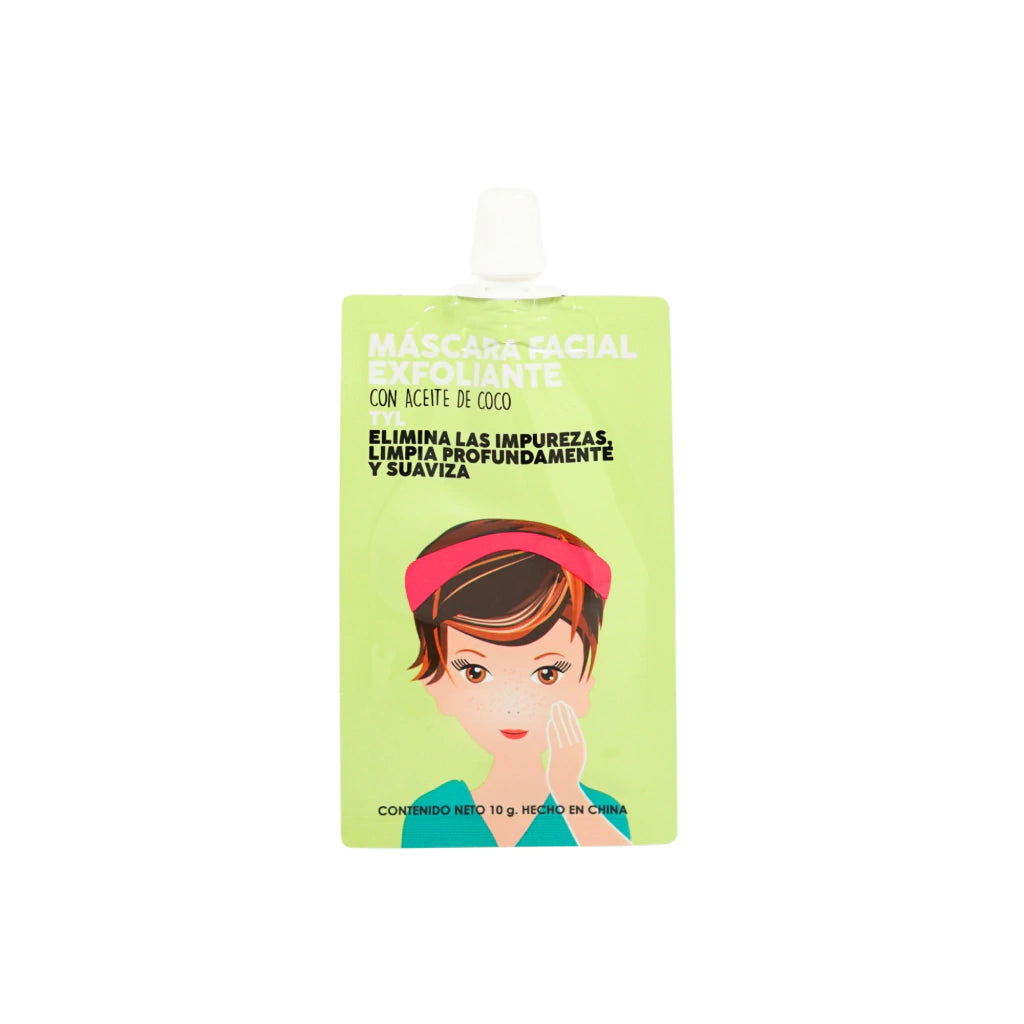 POUCH MASCARA FACIAL EXFOLIANTE CON ACEITE DE COCO 10g