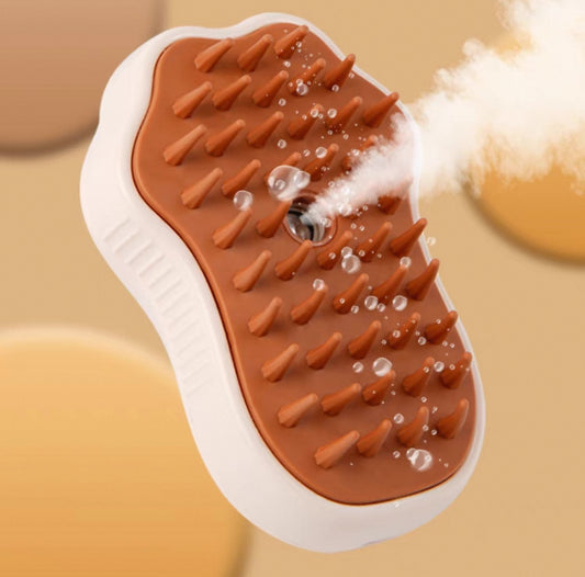 Cepillo Peine A Vapor Para Mascotas Perros Gatos Masajeador Modelo Huellas