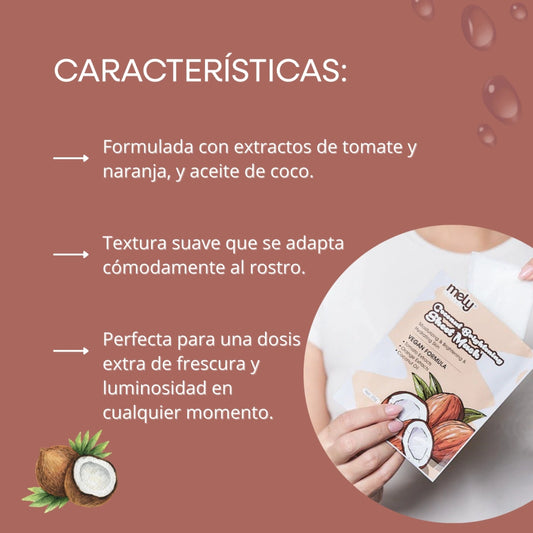 MASCARILLA FACIAL DE EXTRACTO DE TOMATE, NARANJA Y ACEITE DE COCO