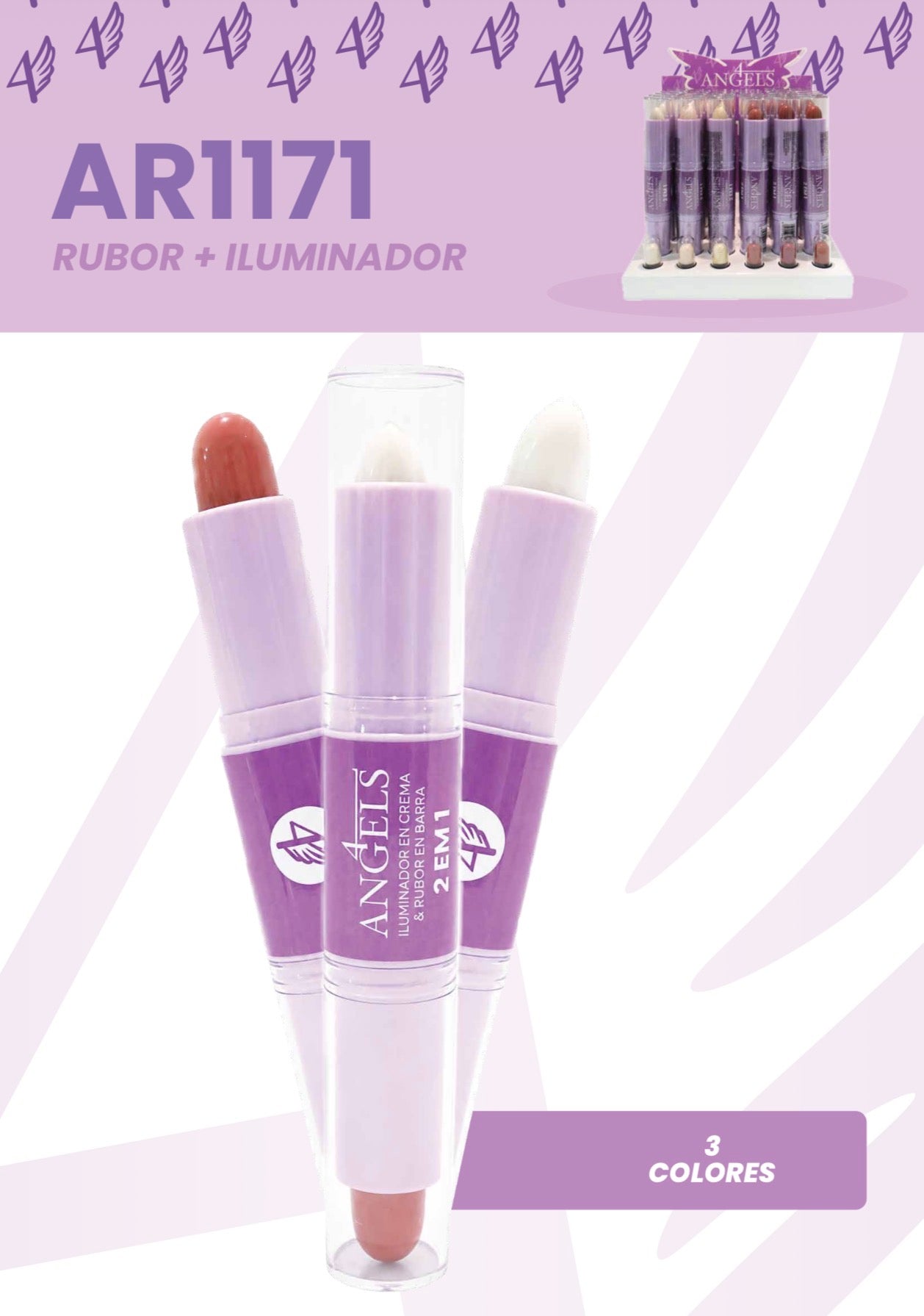ILUMINADOR EN CREMA + RUBOR EN BARRA 4 Angels
