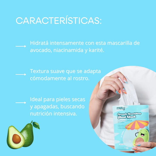 MASCARILLA FACIAL CON EXTRACTO DE AVOCADO, NIACINAMIDA Y MANTECA DE KARITÉ