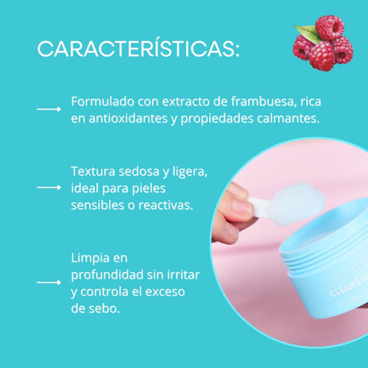 Balsamo Limpiador Exfoliante 5en1 Mely Raspberry