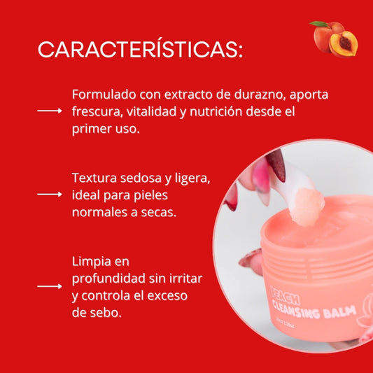 Balsamo Limpiador Exfoliante 5en1 Mely Peach