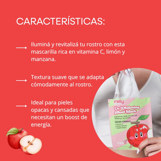 MASCARILLA FACIAL CON VITAMINA C, EXTRACTO DE LIMON Y MANZANA