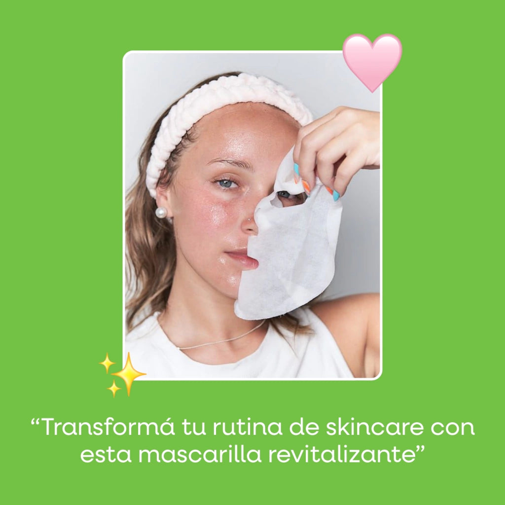 MASCARILLA FACIAL CON EXTRACTO DE PEPINO E HIALURONATO