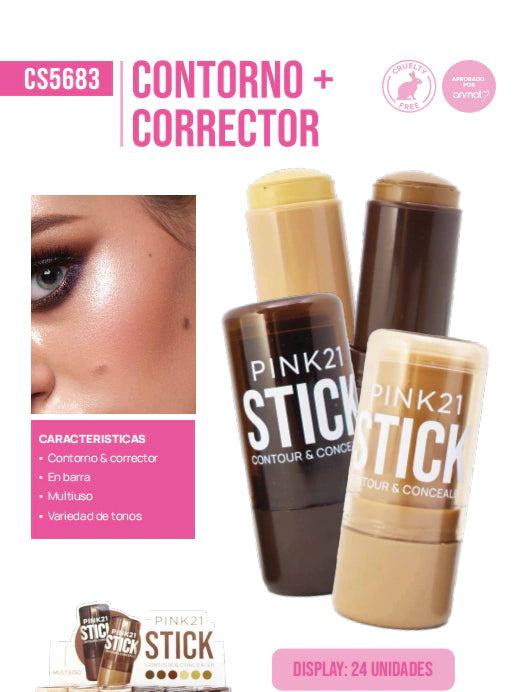 CONTORNO + CORRECTOR MULTIUSO PINK 21