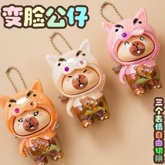 Llavero Adorno con Expresiones Cambiantes Capybara Guerrero