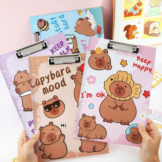 Carpeta Porta Block con Clips A4 Capybara