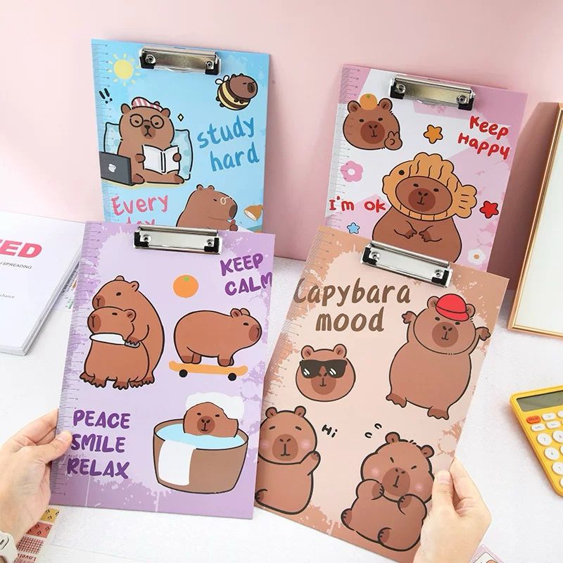 Carpeta Porta Block con Clips A4 Capybara
