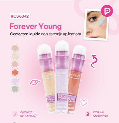 Corrector liquido con esponja aplicadora PINK21
