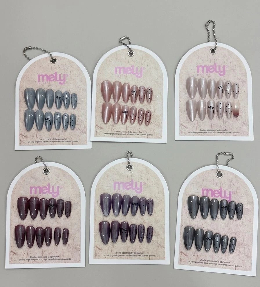 UÑAS POSTIZAS OJO DE GATO ALMENDRA MELY