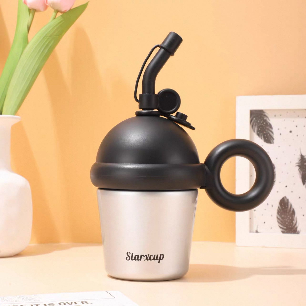 Vaso Térmico de Acero Inox. con Filtro y Sorbete Star Cup 500ml