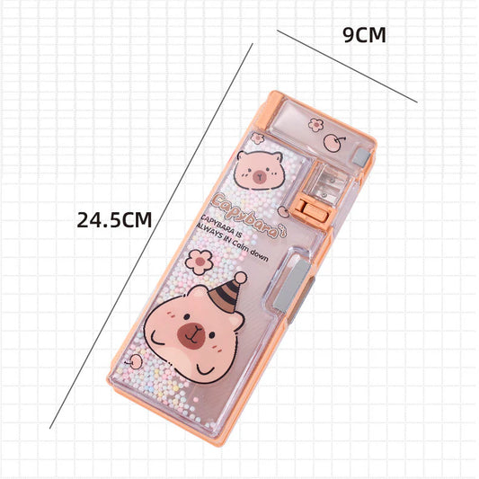 Cartuchera Multifuncional con Perlitas Calm Capybara 24.5*9 cm