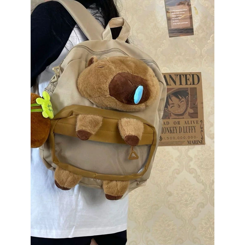 Mochila Escolar Capybara Blanco Capybara