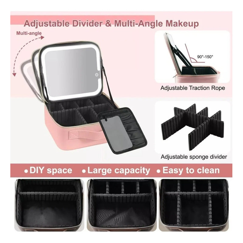 Organizador Portacosmetico Con espejo de LED