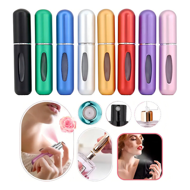 Mini Perfumero Portátil Recargable 5ml Atomizador Colores