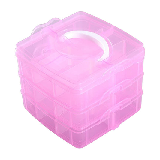 Caja Organizadora Tres Niveles Rosa