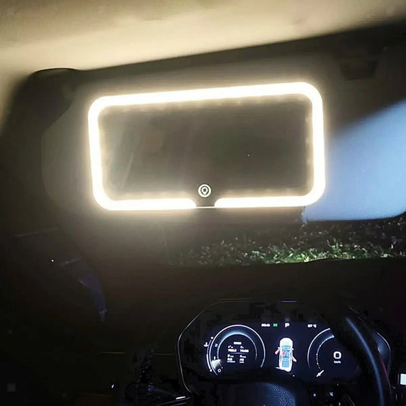 Espejo Con Luz Led Maquillaje Para Auto