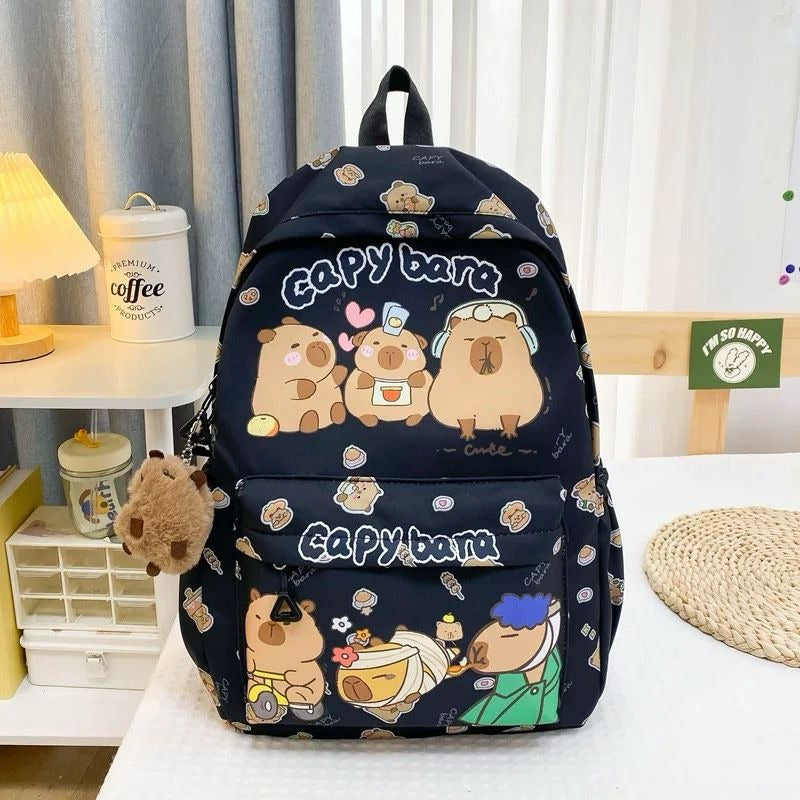 Mochila Escolar Diseño Capybara Marrón Capybara
