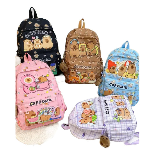 Mochila Escolar Diseño Capybara Lila Capybara