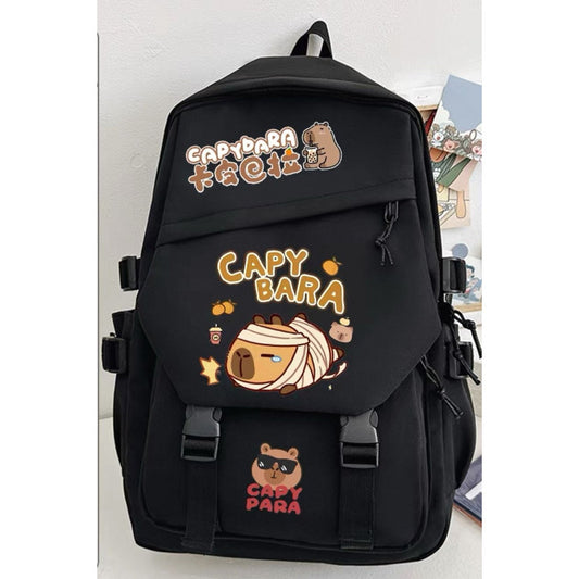 Mochila Escolar Capybara Negro Capybara